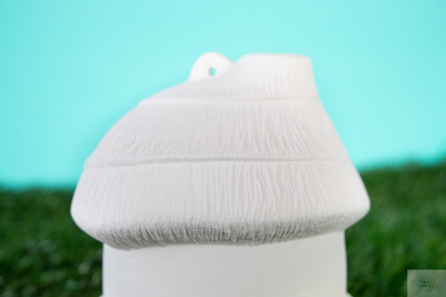 Thatched Bisque Birdhouse: Boho Outdoor Decor, DIY Paint Project, Handmade Ceramic Garden Accent