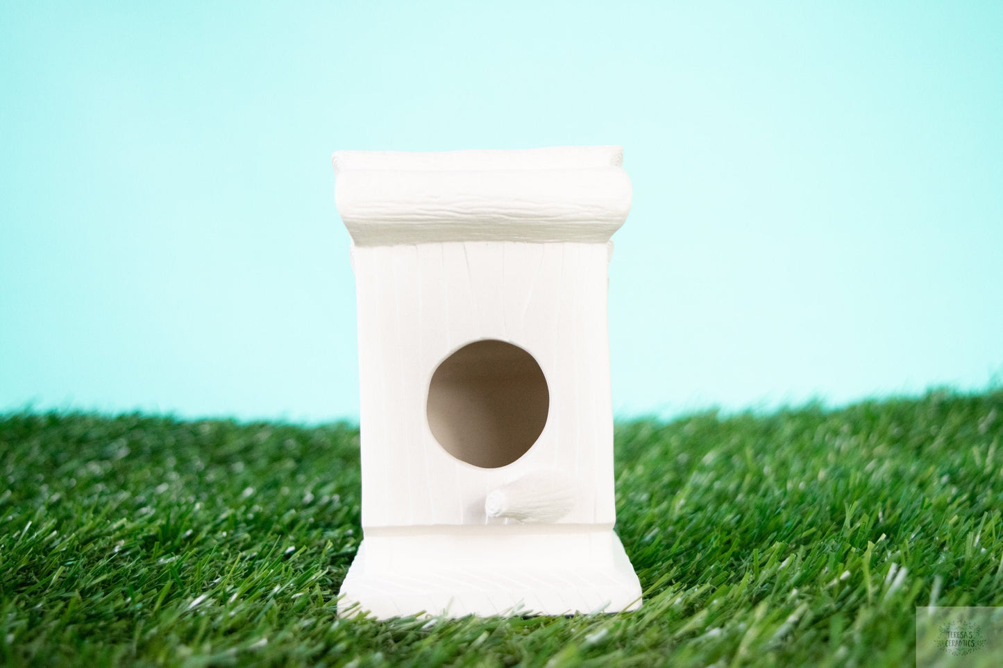 Sloped Roof Birdhouse | Boho Birdhouse Decor | Handmade Outdoor Birdhouse | DIY Paint Project | Ready To Paint - Teresa's Ceramics