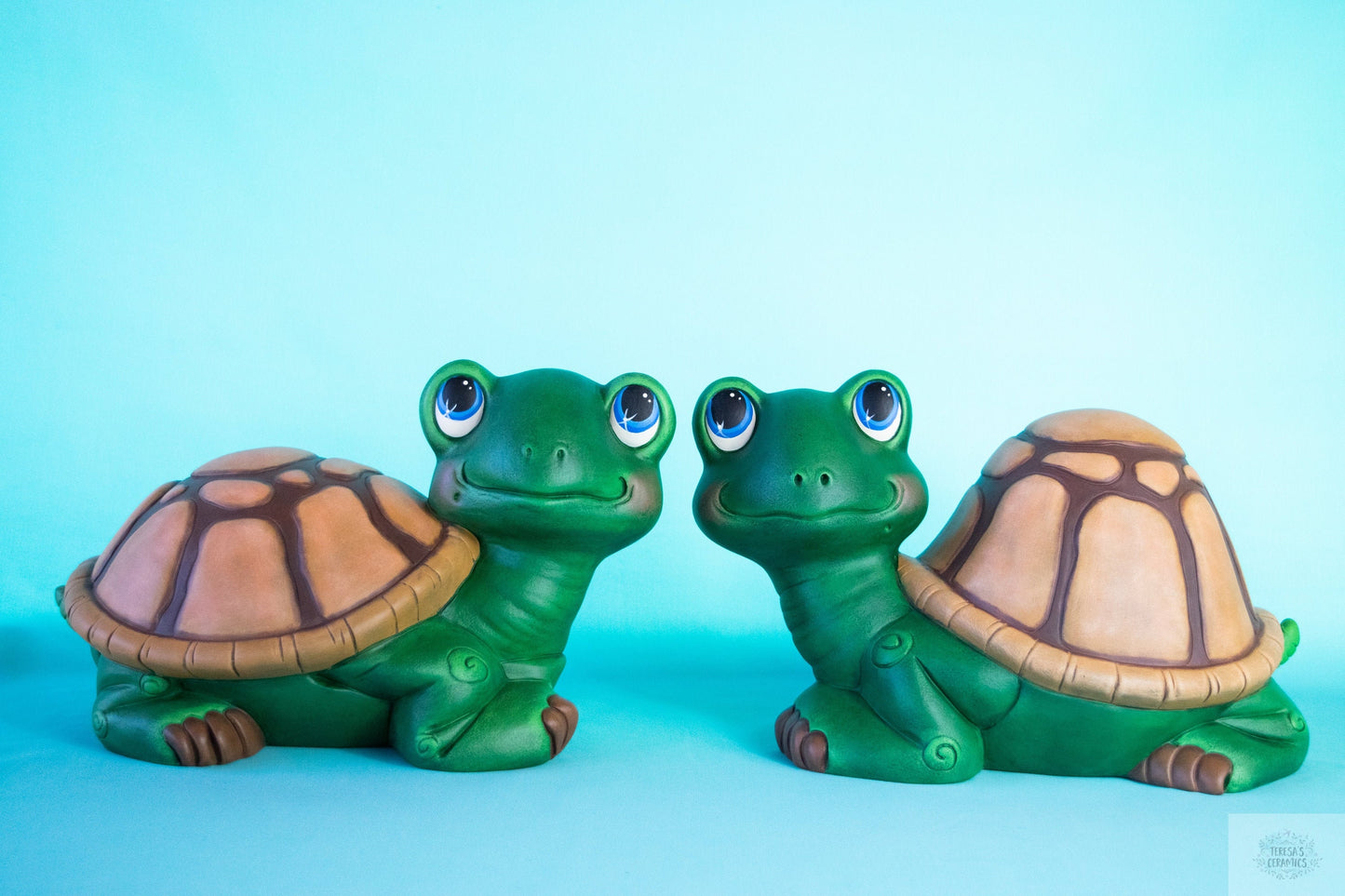 Large Garden Turtles | Ceramic Garden Statues | Tortoise Yard Art | Father's Day Gift | Turtle Lover Gift | Choose Your Style - Teresa's Ceramics