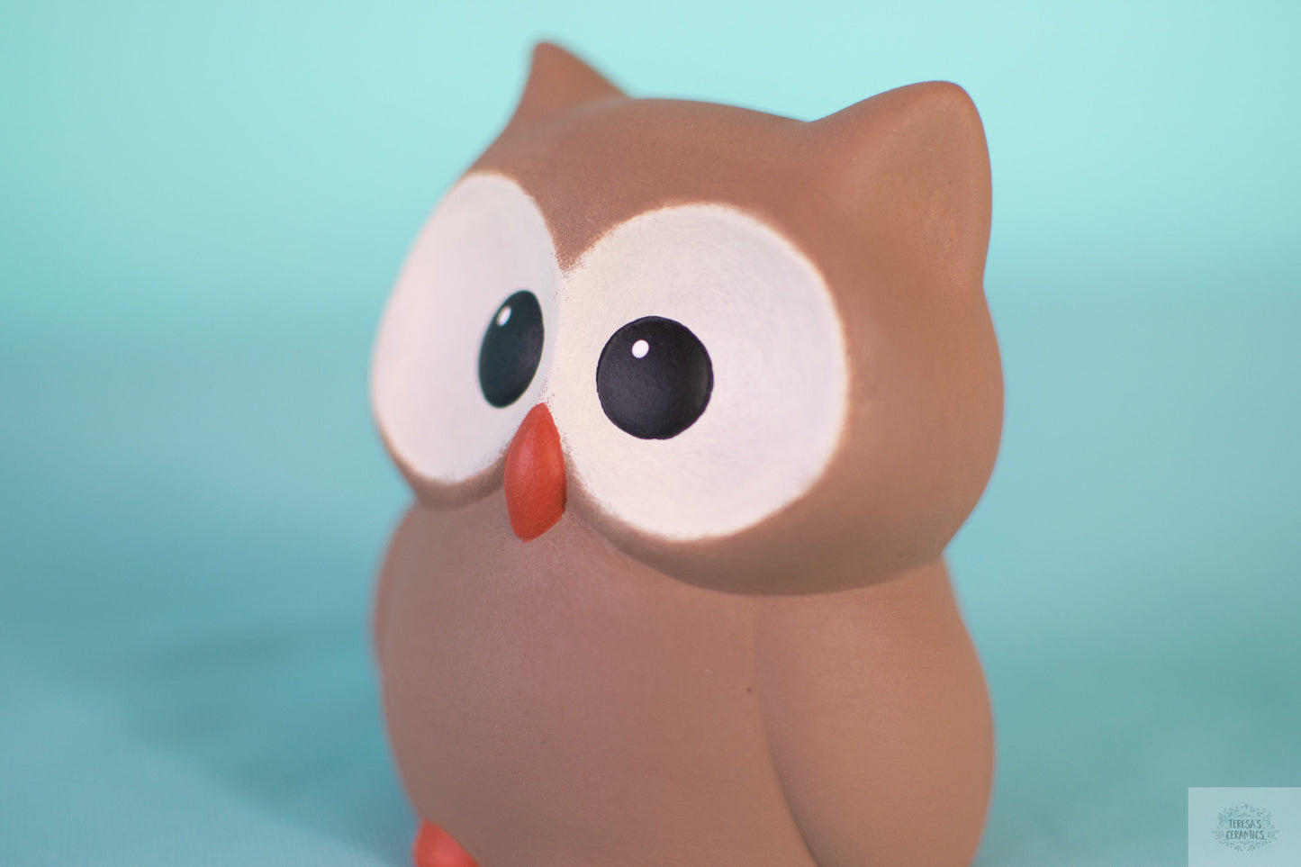 Adorable Ceramic Owl Figurine - Woodland Animal Decor, Baby Shower Gift, Cake Topper, Garden Accessory