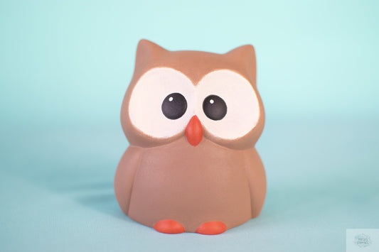 Adorable Ceramic Owl Figurine - Woodland Animal Decor, Baby Shower Gift, Cake Topper, Garden Accessory