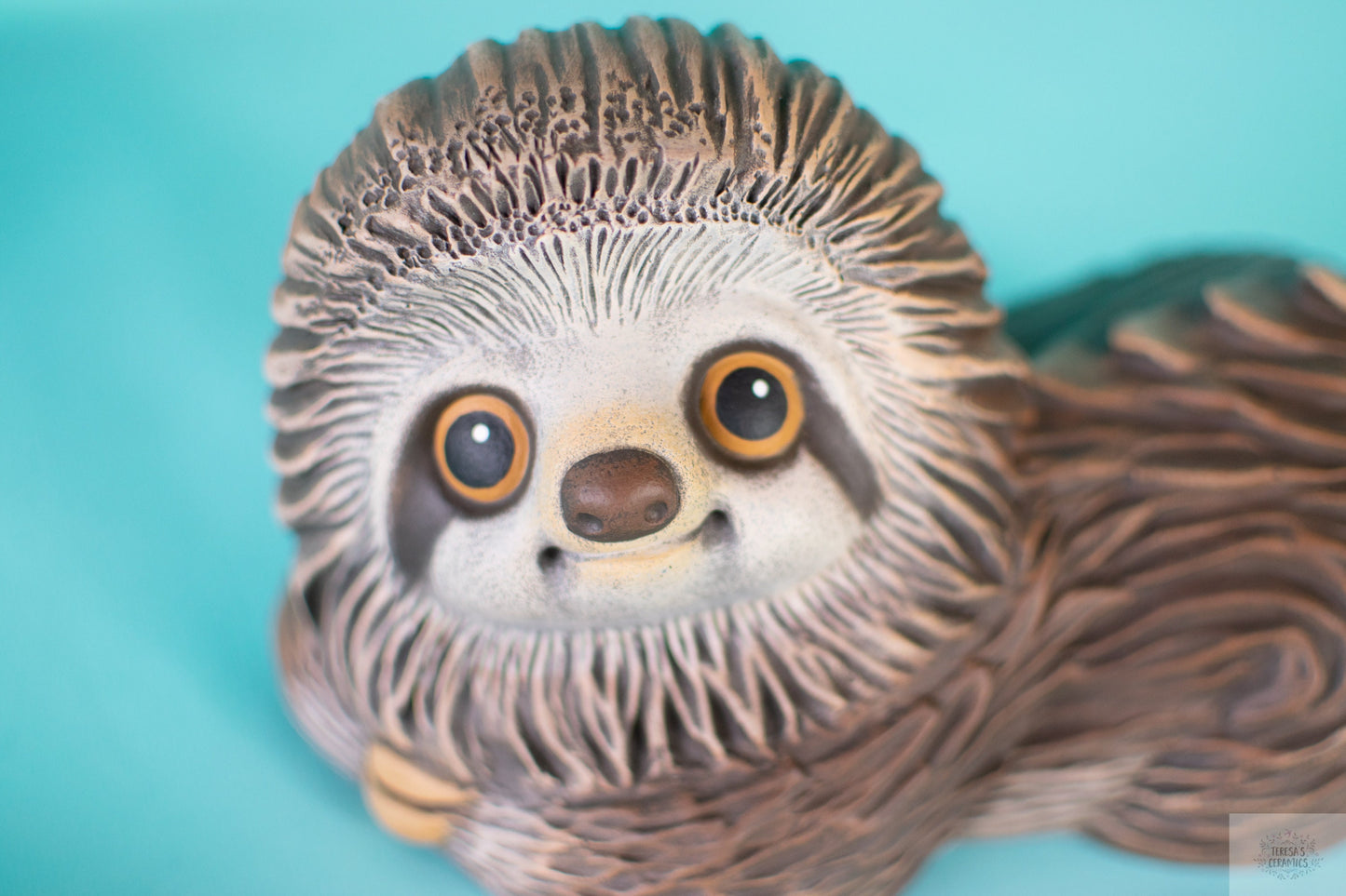 Sleepy Sloth Statue | Ceramic Sloth Decor | Miniature Nursery Decor | Baby Shower Gift Idea