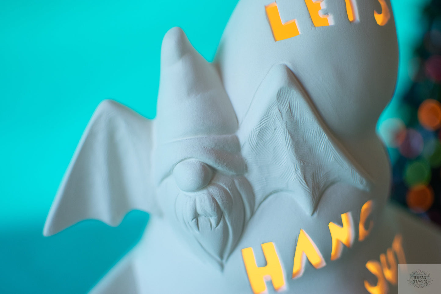 DIY Vampire Halloween Gnome Light - Large Ceramic Bisque Ready to Paint - Autumn Party Centerpiece