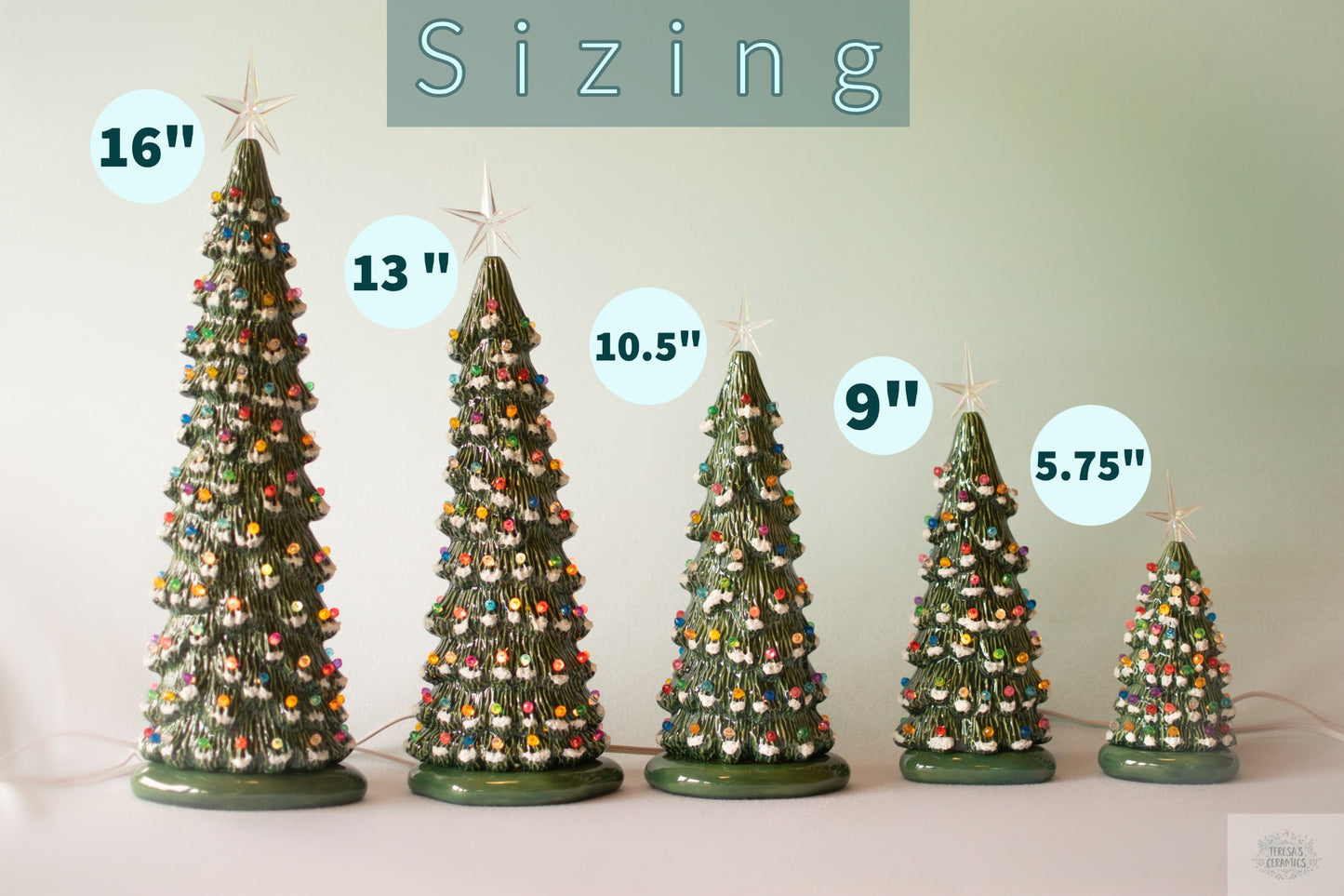 Illuminated Ceramic Snowy Pine Christmas Tree Decor - Choose Size for Holiday Centerpiece or Gift