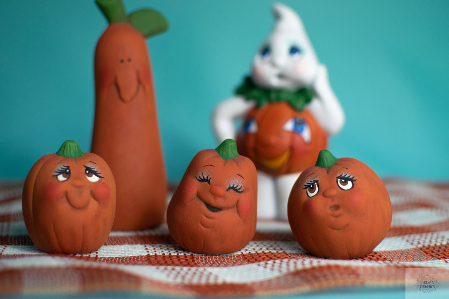 Charming Pumpkin Trio Set: Autumn Decor, Fall Harvest Centerpiece, Thanksgiving Table Ornaments - Teresa's Ceramics