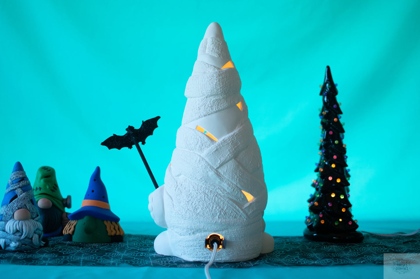 Illuminated DIY Christmas Gnome Present Decoration with Star Cutouts and Clip-in Light