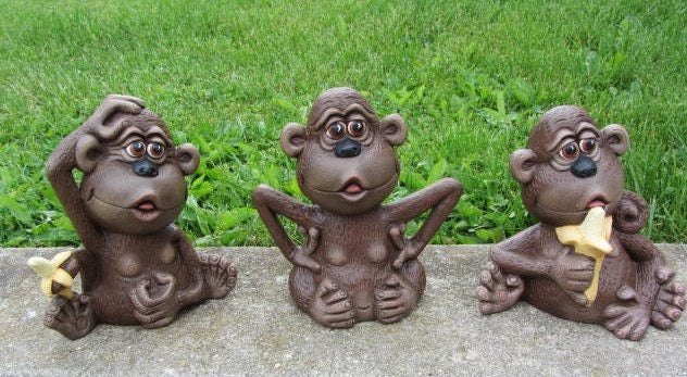 Ceramic Monkey Figurine: Nursery Decor, Baby Shower Gift, Jungle Animal Sculpture for Kids' Room
