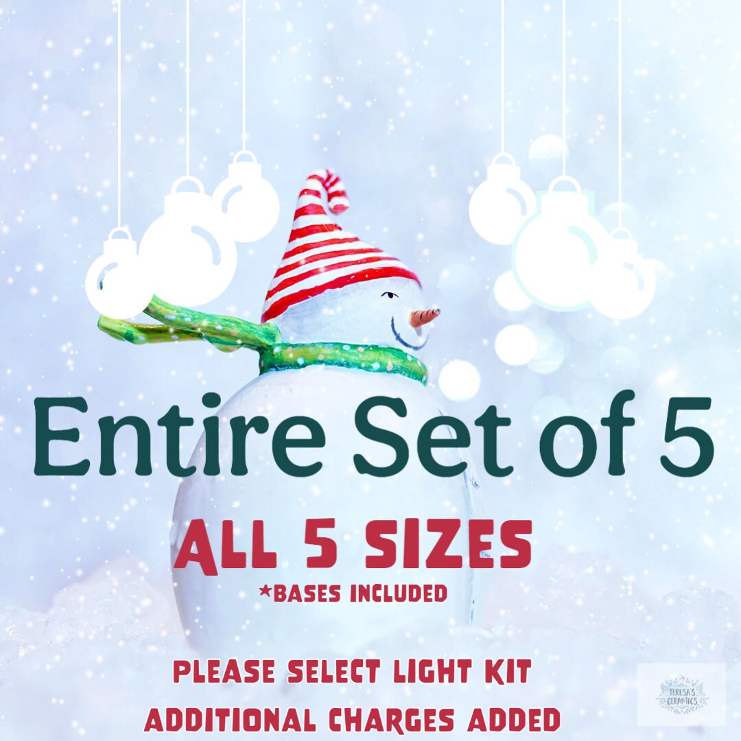 DIY Painting Kit: 5 Slim Bisque Christmas Trees - Unpainted Ceramic Xmas Decor Craft Project
