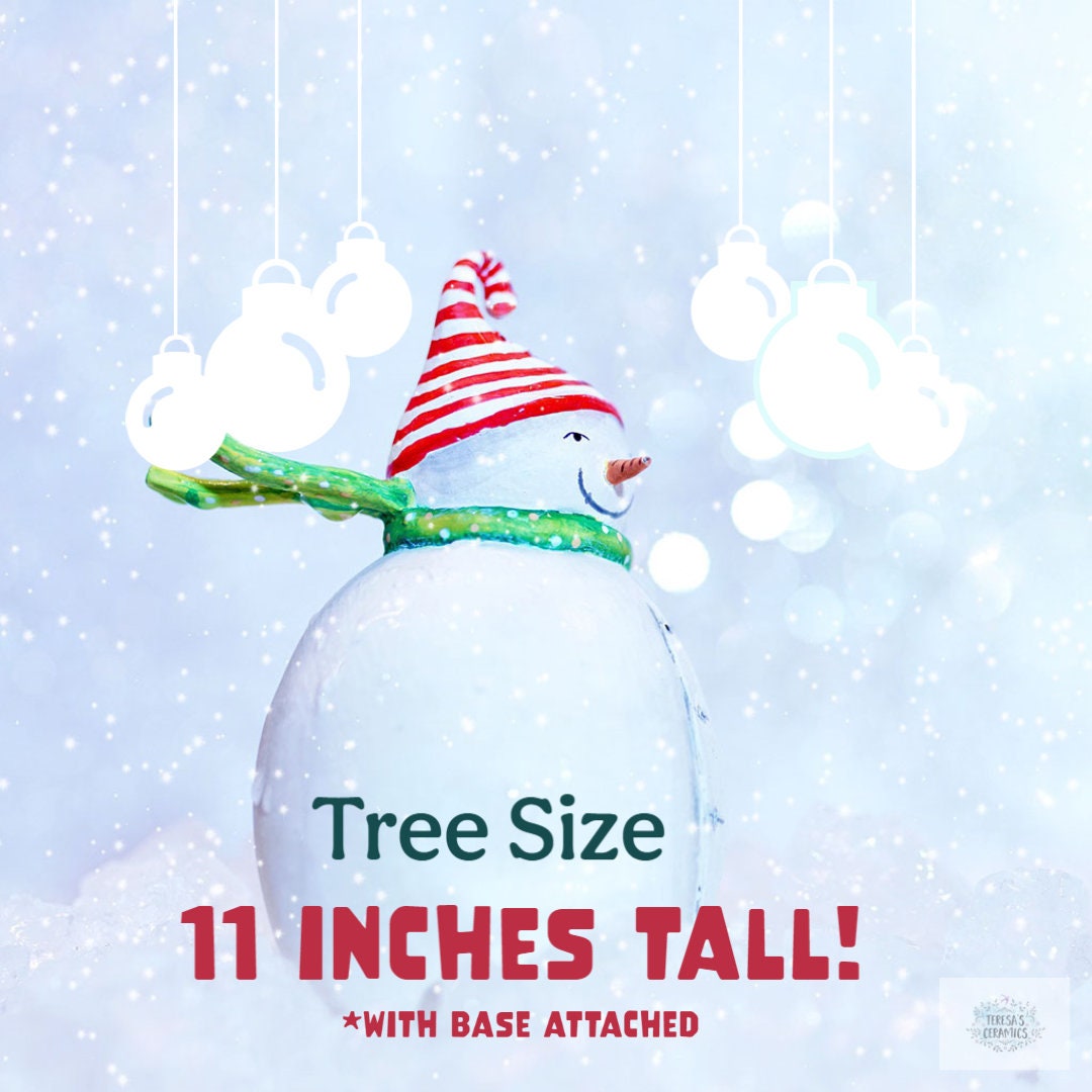 Beautiful White Vintage 11 Inch Classic Christmas Tree | Multicolor lights - Teresa's Ceramics