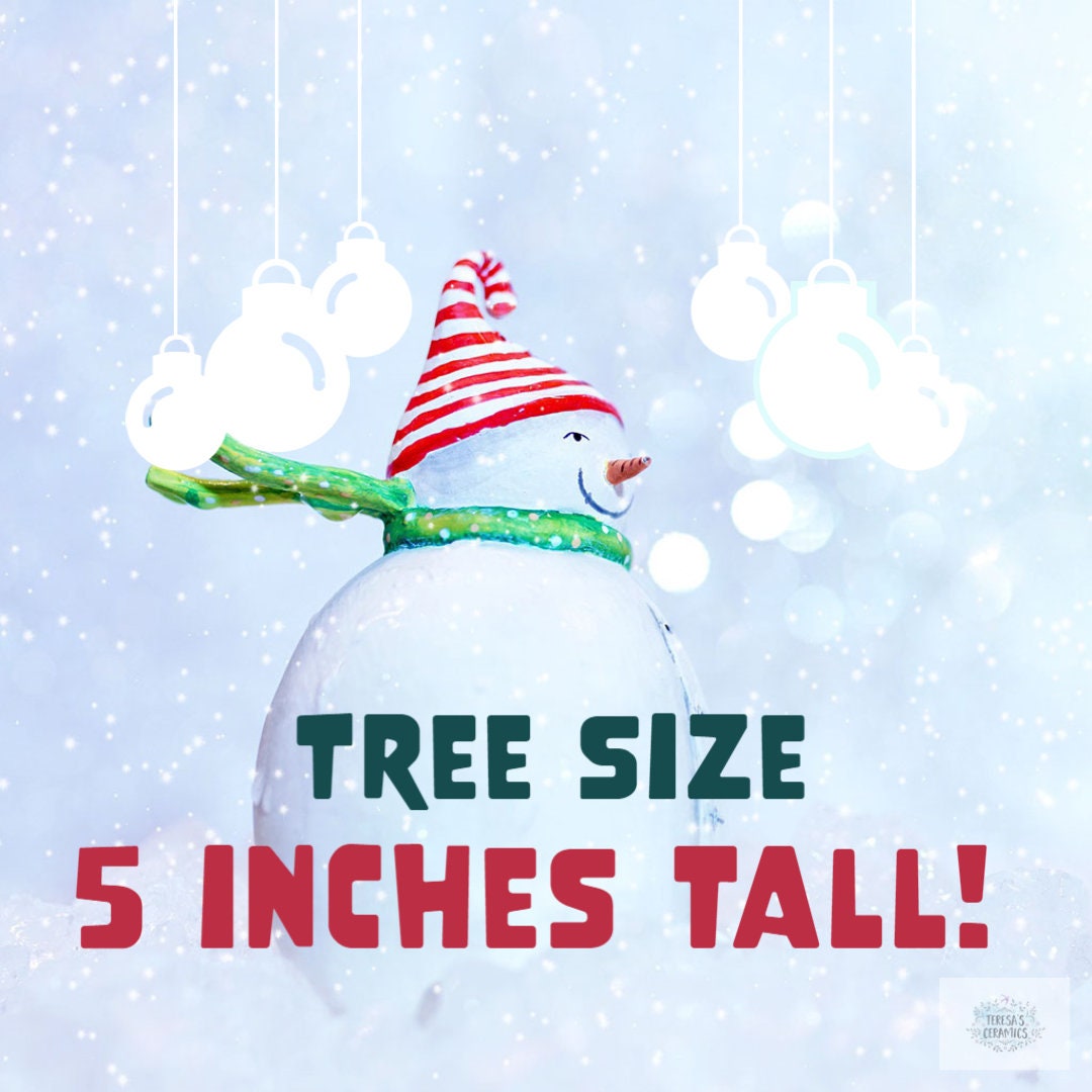 Vintage Christmas Tree | Glazed Sea Glass | Small Ceramic Tree | 5 inches tall - Teresa's Ceramics