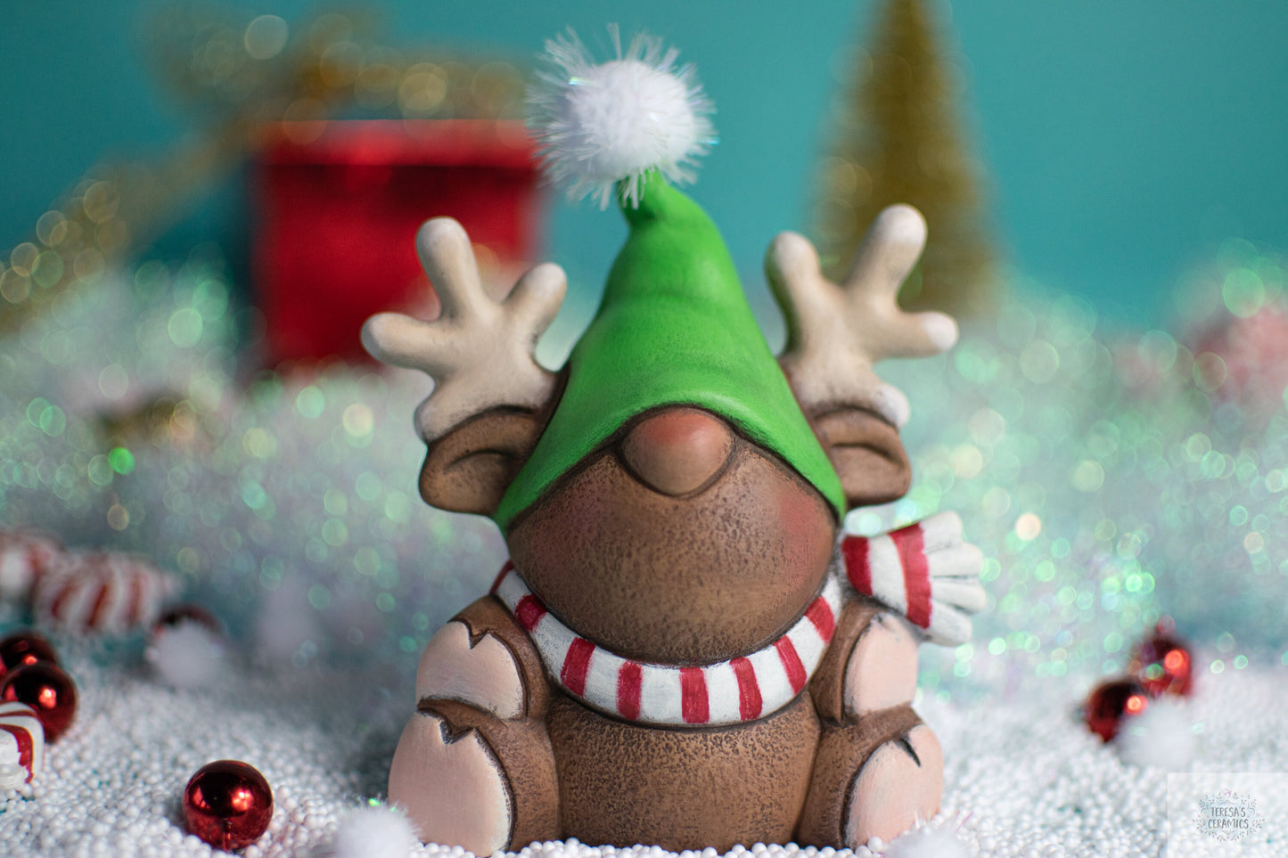 Rudy the Reindeer Gnome Ornament: Festive Tabletop Decor for Holiday Cheer & Christmas Gifting