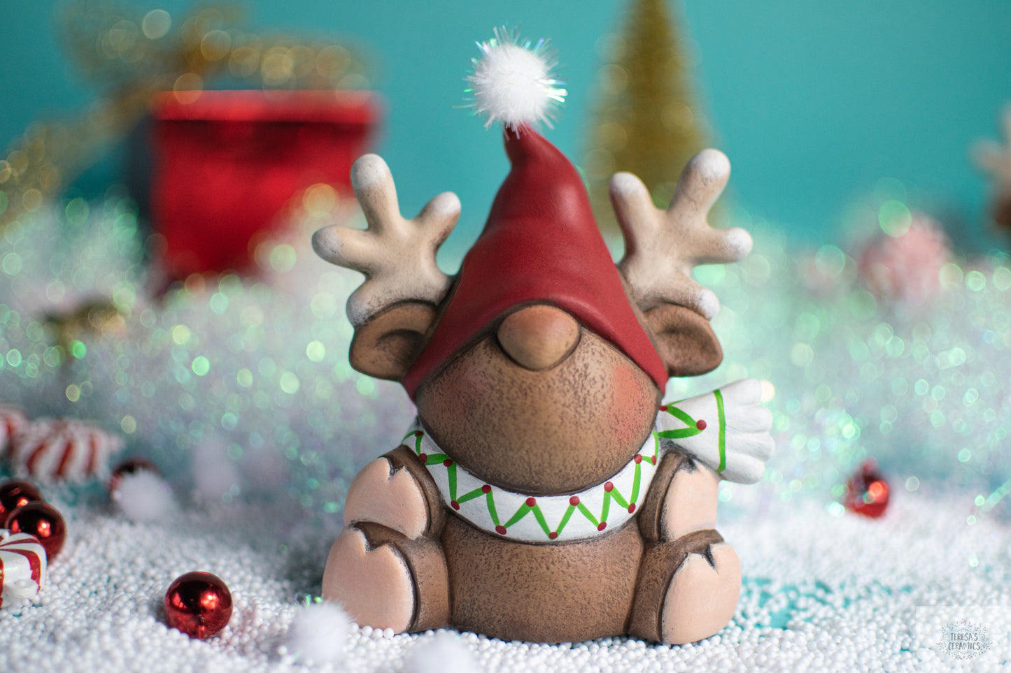 Rudy the Reindeer Gnome Ornament: Festive Tabletop Decor for Holiday Cheer & Christmas Gifting