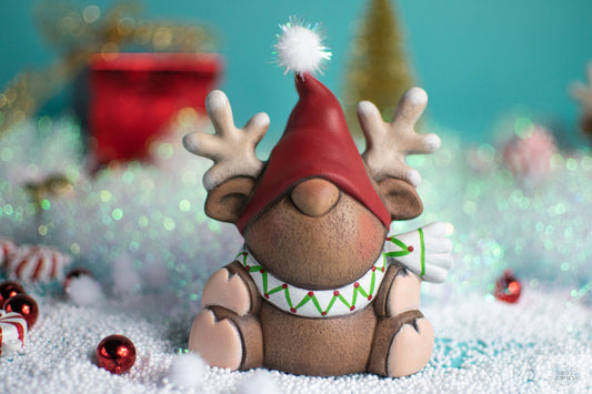 Rudy the Reindeer Gnome Ornament: Festive Tabletop Decor for Holiday Cheer & Christmas Gifting