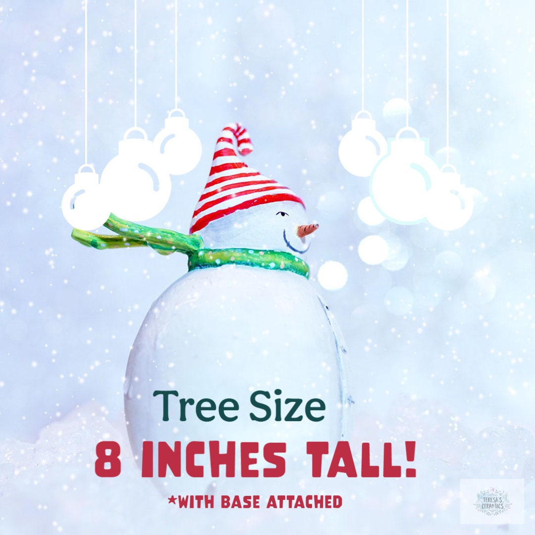 Ceramic Christmas tree light - lighted Christmas tree - 8 inch tree - Classic Christmas tree - Vintage Style Christmas Decor - Teresa's Ceramics
