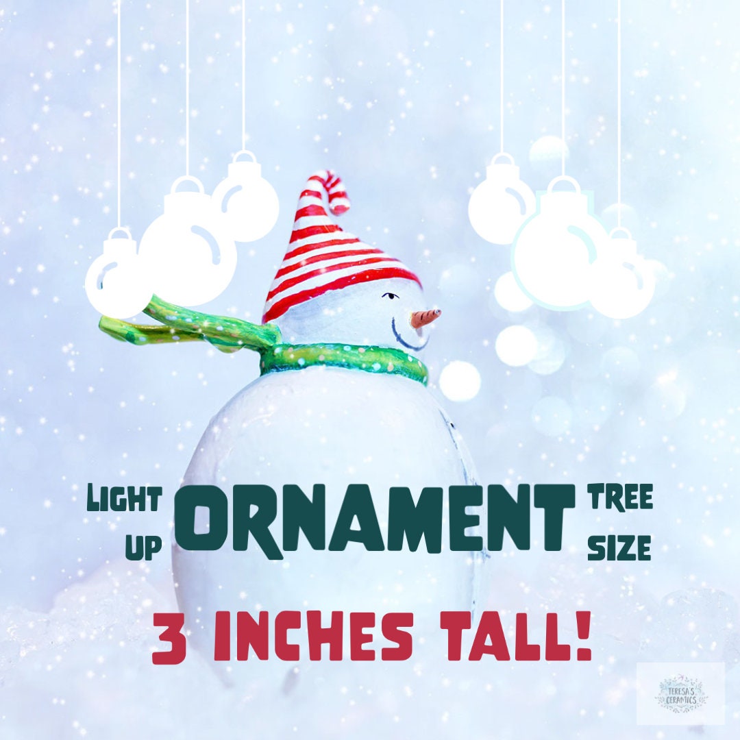Illuminated Ceramic Mini Christmas Tree Ornament - Vintage-Inspired Heirloom Holiday Decoration Gift