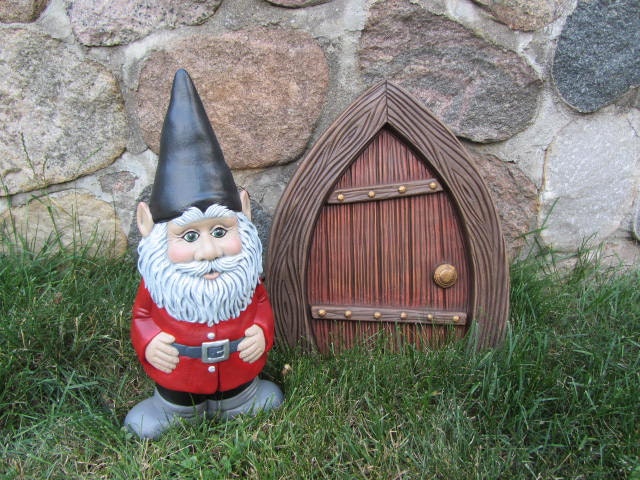 Cute Ceramic Garden Gnome Statue: Outdoor Yard Art Figurine for Spring & Summer Decor