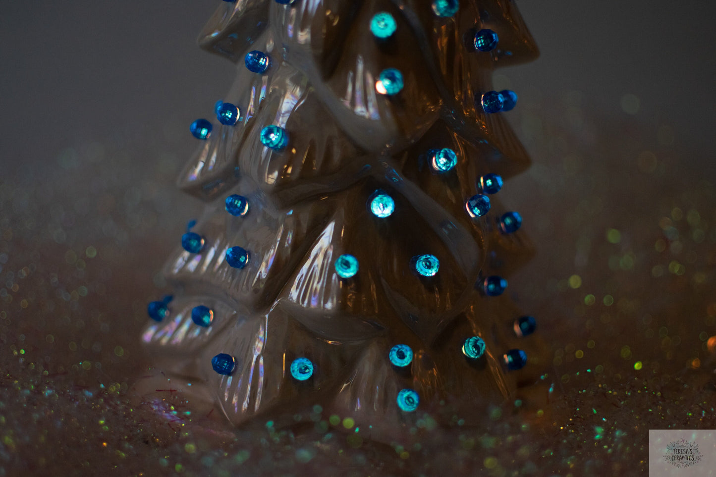 Mother of Pearl | Wispy Pine Style | Ceramic Christmas Tree | Christmas Night Light - Teresa's Ceramics