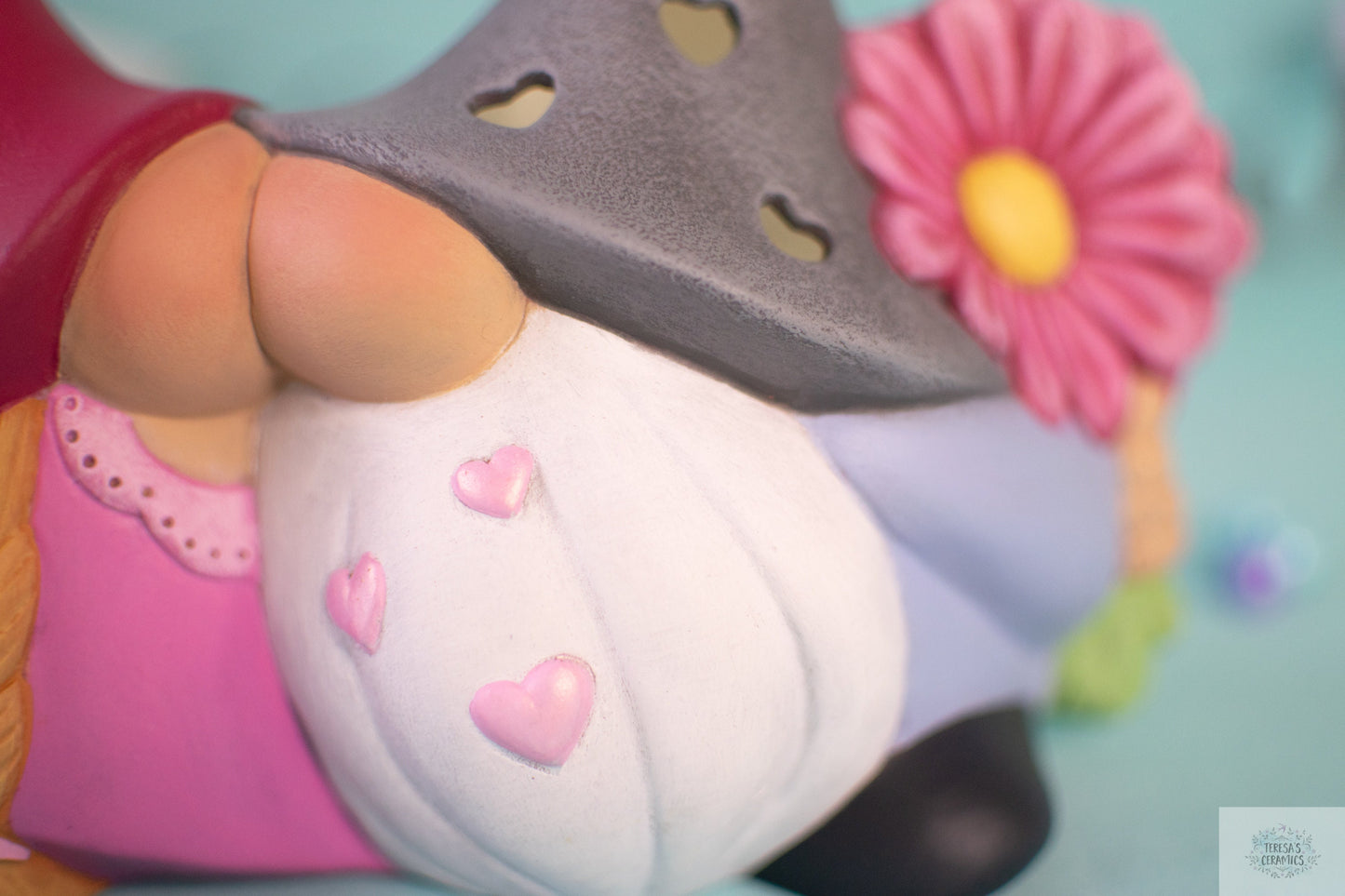 Valentine Gnomes | Valentine's Day Gift | Tea Light Gnomes | Ceramic Gnome Decor | Sweetheart Gnomes