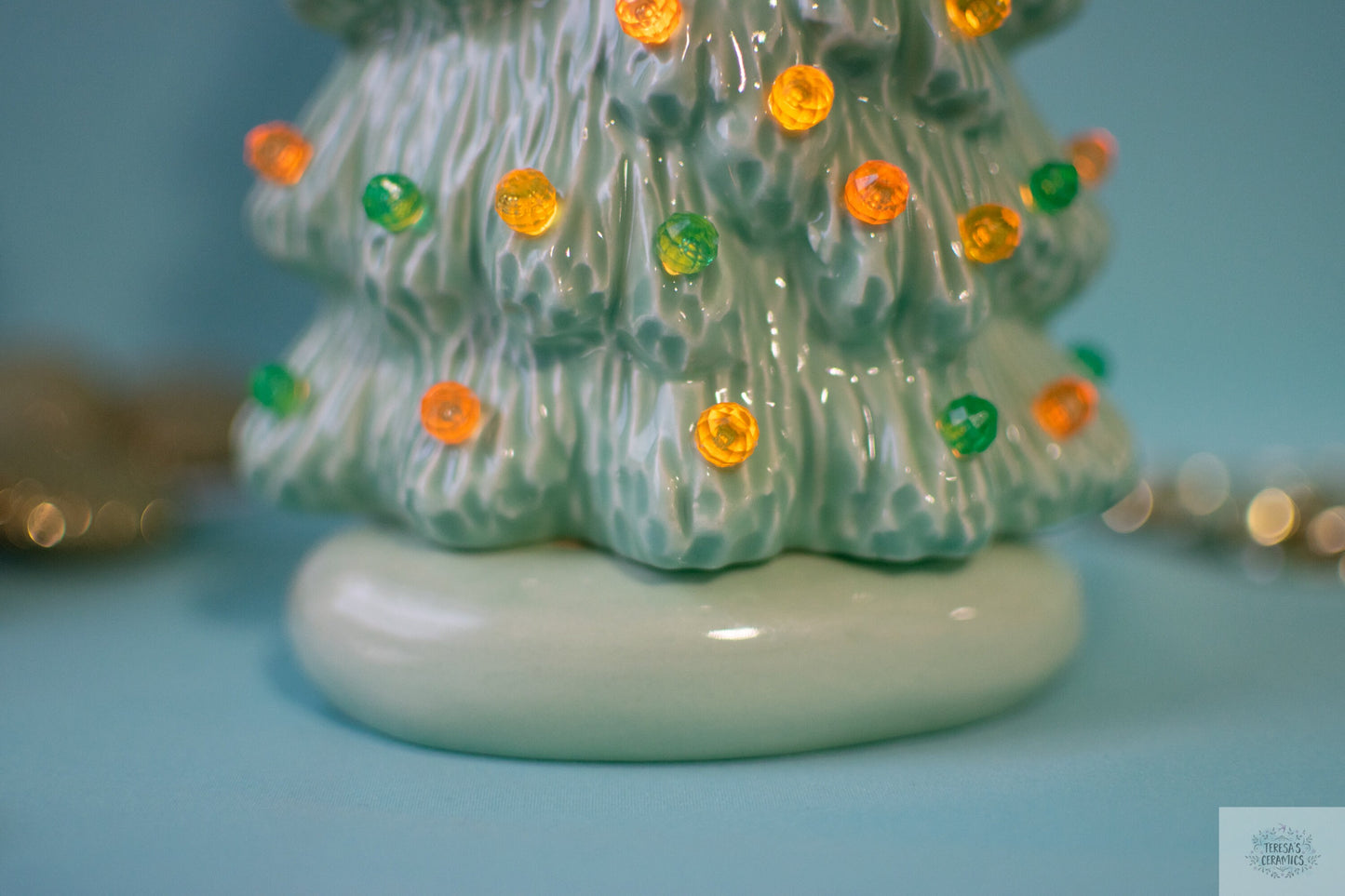 St. Patrick's Day Tree | Slim Ceramic Tree | 9 inches tall | Night Light Tree | Ceramic village tree | gift for mom - Teresa's Ceramics