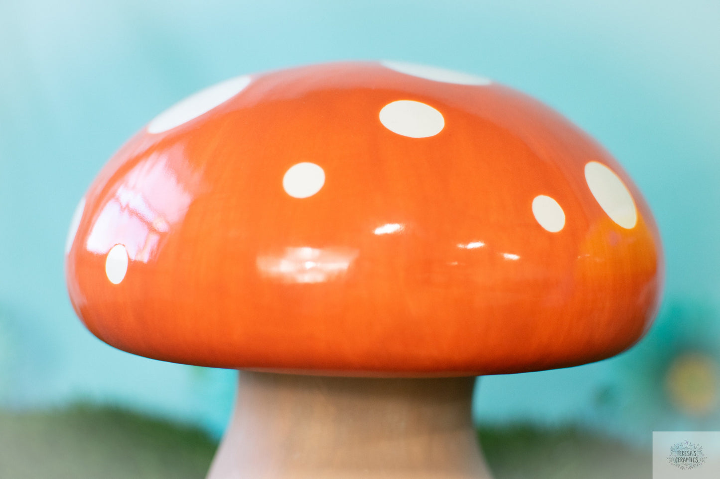 Jumbo Mushroom Art | Mushroom Garden Statues | Polka Dot Caps | Father's Day Gift Idea | Yard Art | Glazed Shroom Statue