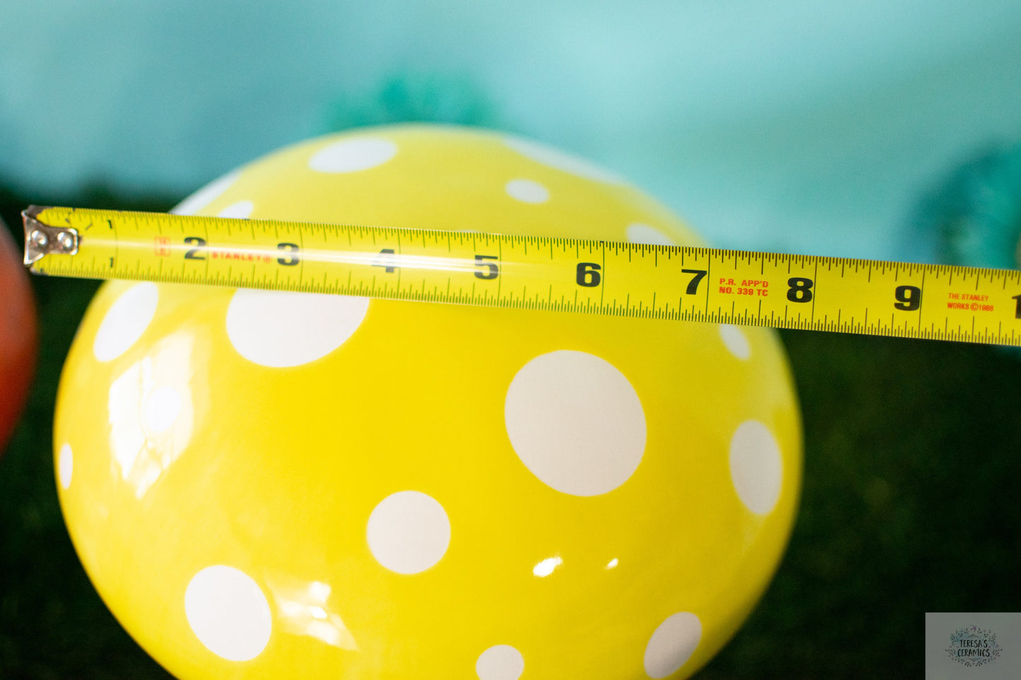 Jumbo Mushroom Art | Mushroom Garden Statues | Polka Dot Caps | Father's Day Gift Idea | Yard Art | Glazed Shroom Statue