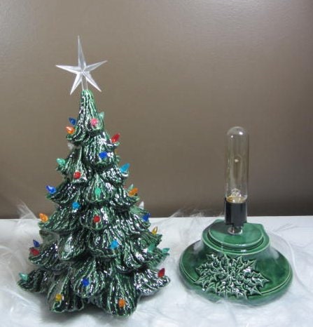 16-inch Vintage-Style Lighted Ceramic Christmas Tree - Classic Tabletop Centerpiece - Made to Order