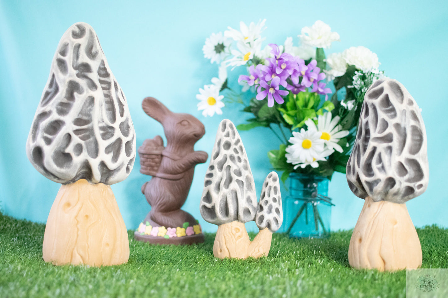 Morel Mushroom | Mushroom Decor | Ceramics Mushrooms | Mushroom Yard Art | Decorative Mushrooms | Fairy Garden Mushrooms | Garden Decor