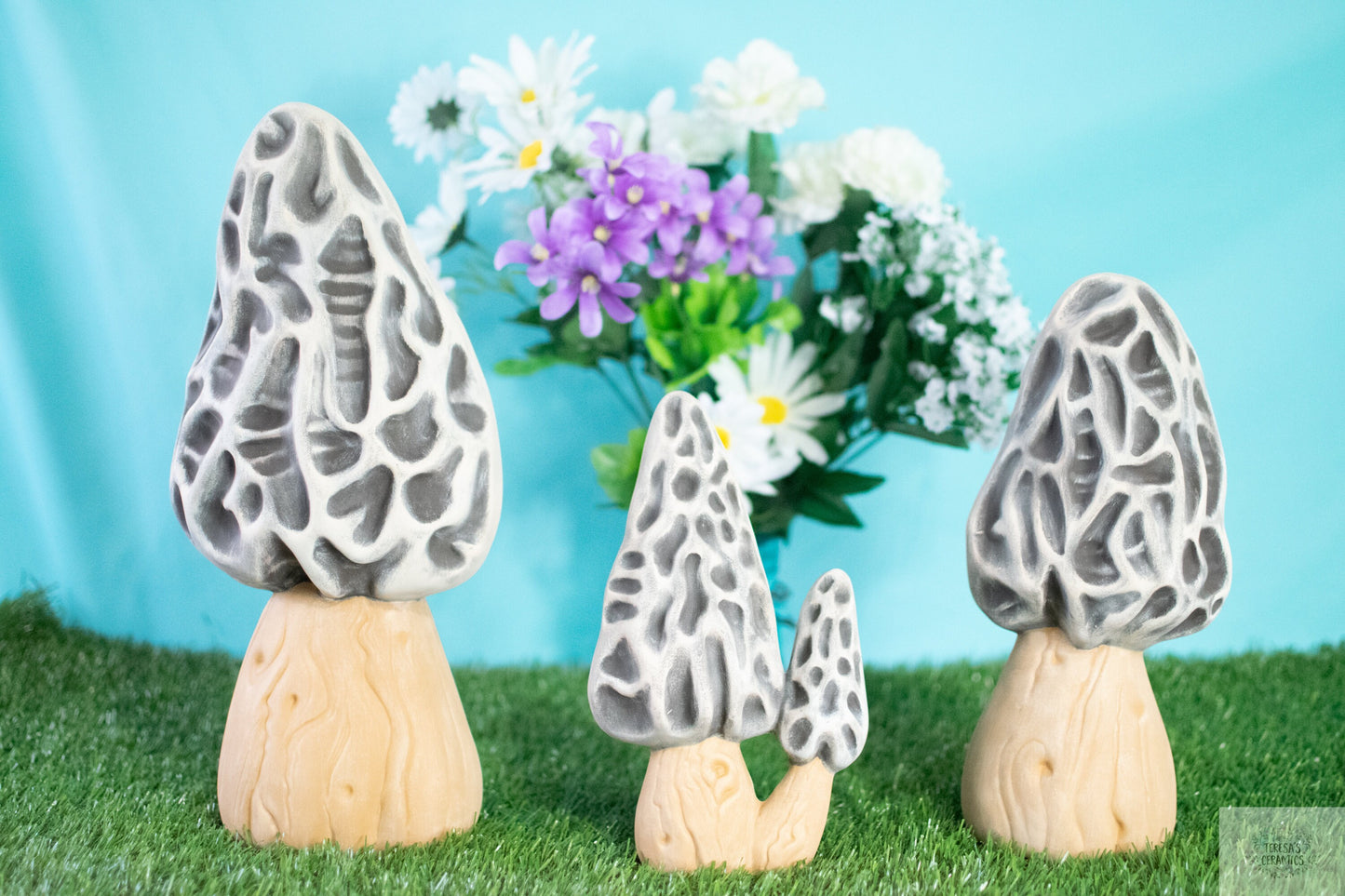 Morel Mushroom | Mushroom Decor | Ceramics Mushrooms | Mushroom Yard Art | Decorative Mushrooms | Fairy Garden Mushrooms | Garden Decor - Teresa's Ceramics