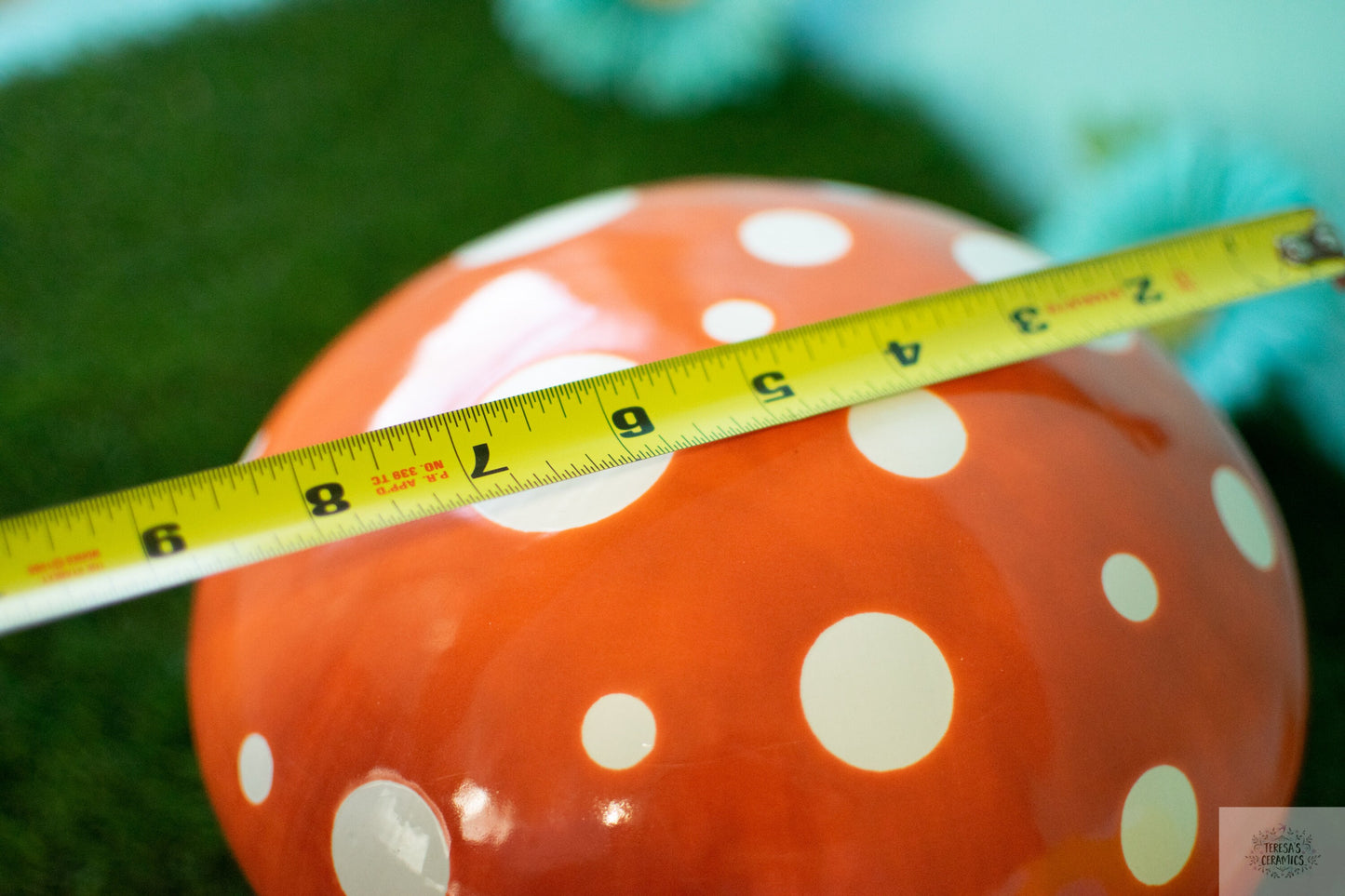Jumbo Mushroom Art | Mushroom Garden Statues | Polka Dot Caps | Father's Day Gift Idea | Yard Art | Glazed Shroom Statue