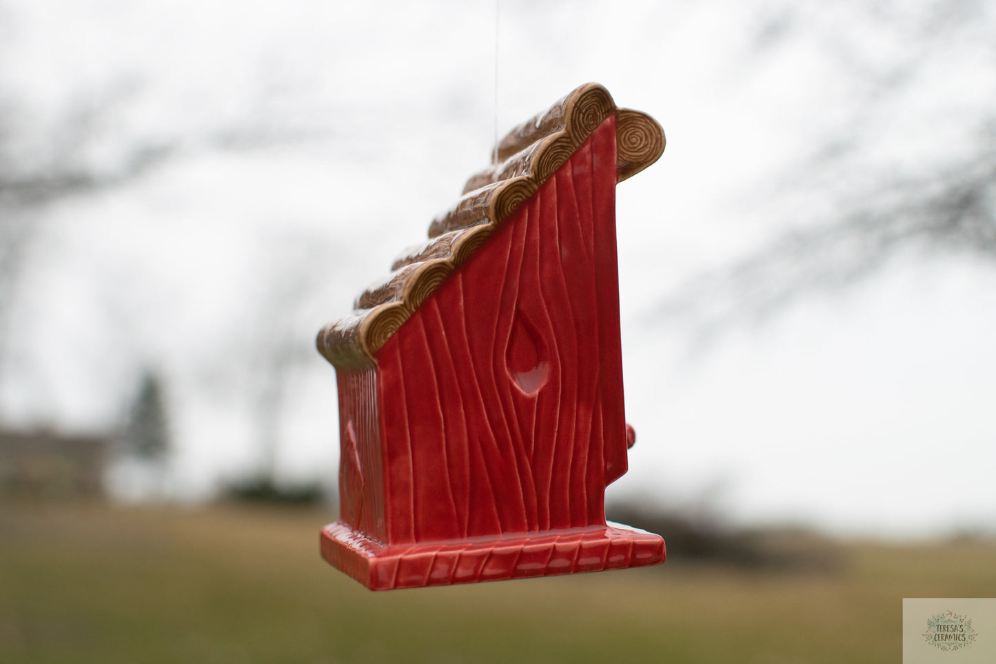 Ceramic Glazed Birdhouse | Hanging Bird Feeder | Handmade Birdhouse