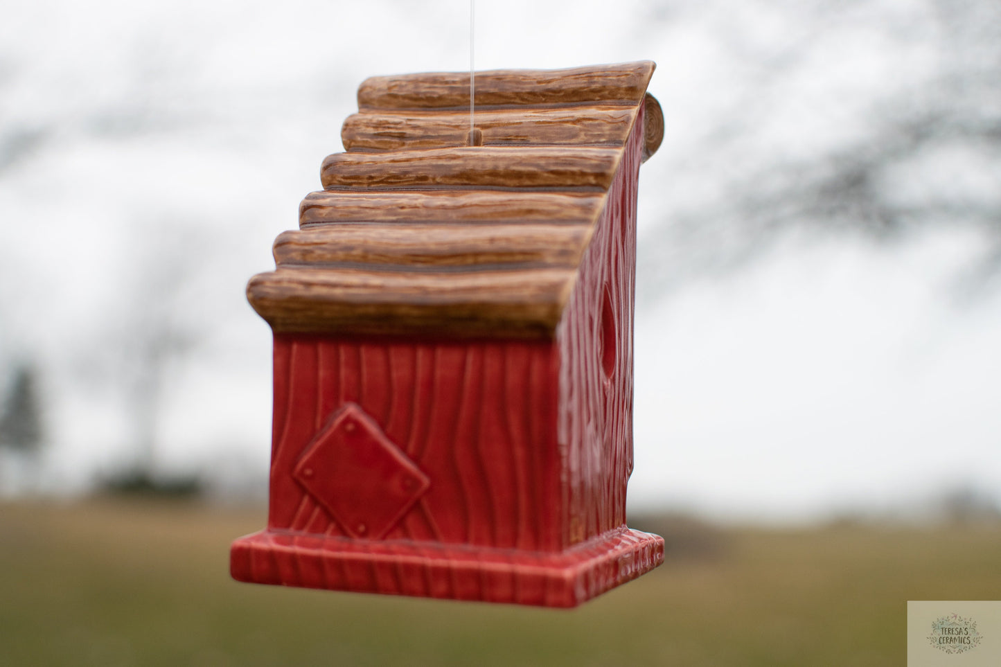 Ceramic Glazed Birdhouse | Hanging Bird Feeder | Handmade Birdhouse