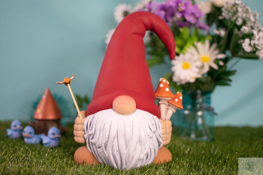 Finn The Mushroom Gnome | Fun Garden Decor | Gift for Mom | Clay Magic | Ceramic Garden Art | Funky Mushroom Gonk - Teresa's Ceramics