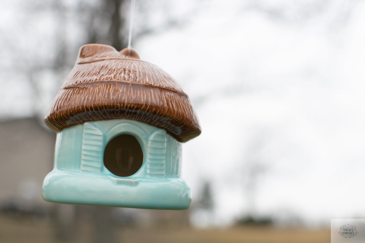 Ceramic Glazed Birdhouse | Hanging Bird Feeder | Handmade Birdhouse