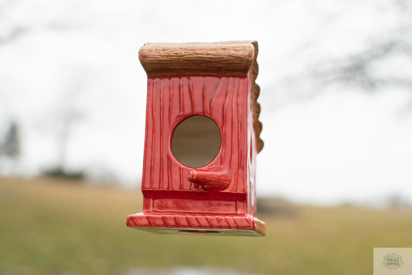 Ceramic Glazed Birdhouse | Hanging Bird Feeder | Handmade Birdhouse