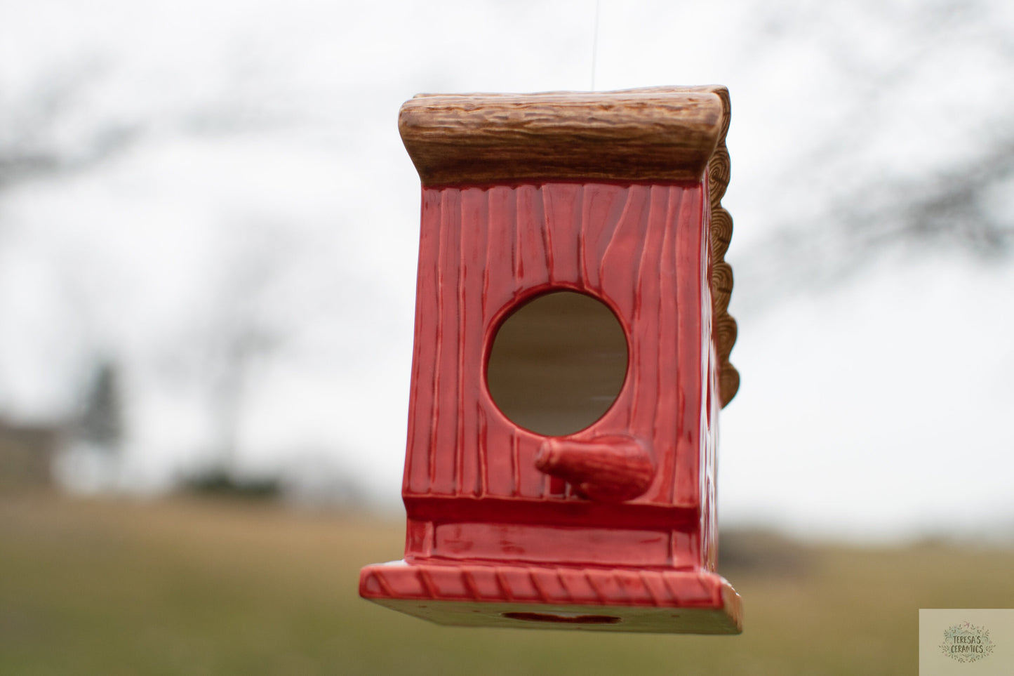 Ceramic Glazed Birdhouse | Hanging Bird Feeder | Handmade Birdhouse