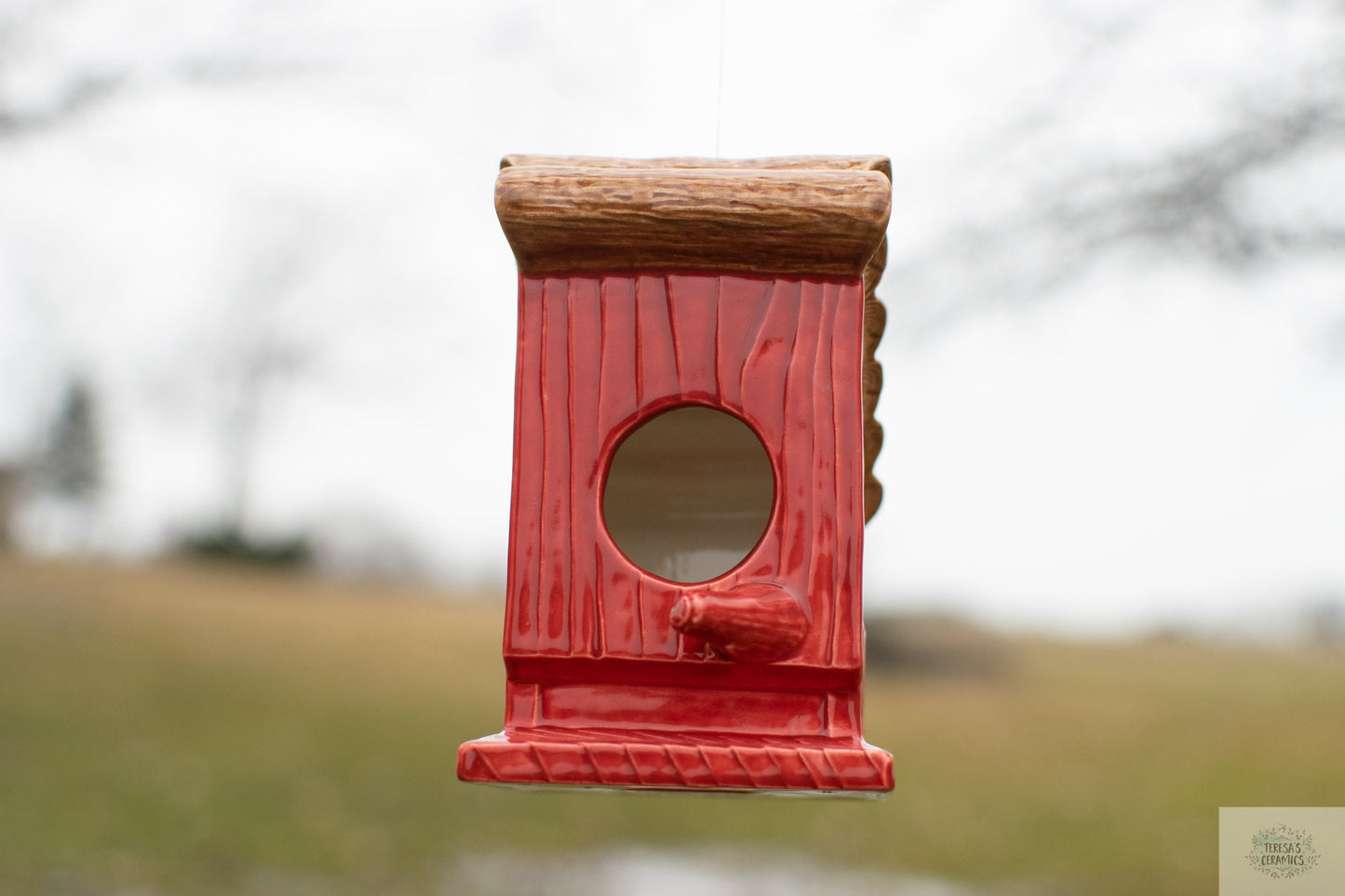 Ceramic Glazed Birdhouse | Hanging Bird Feeder | Handmade Birdhouse