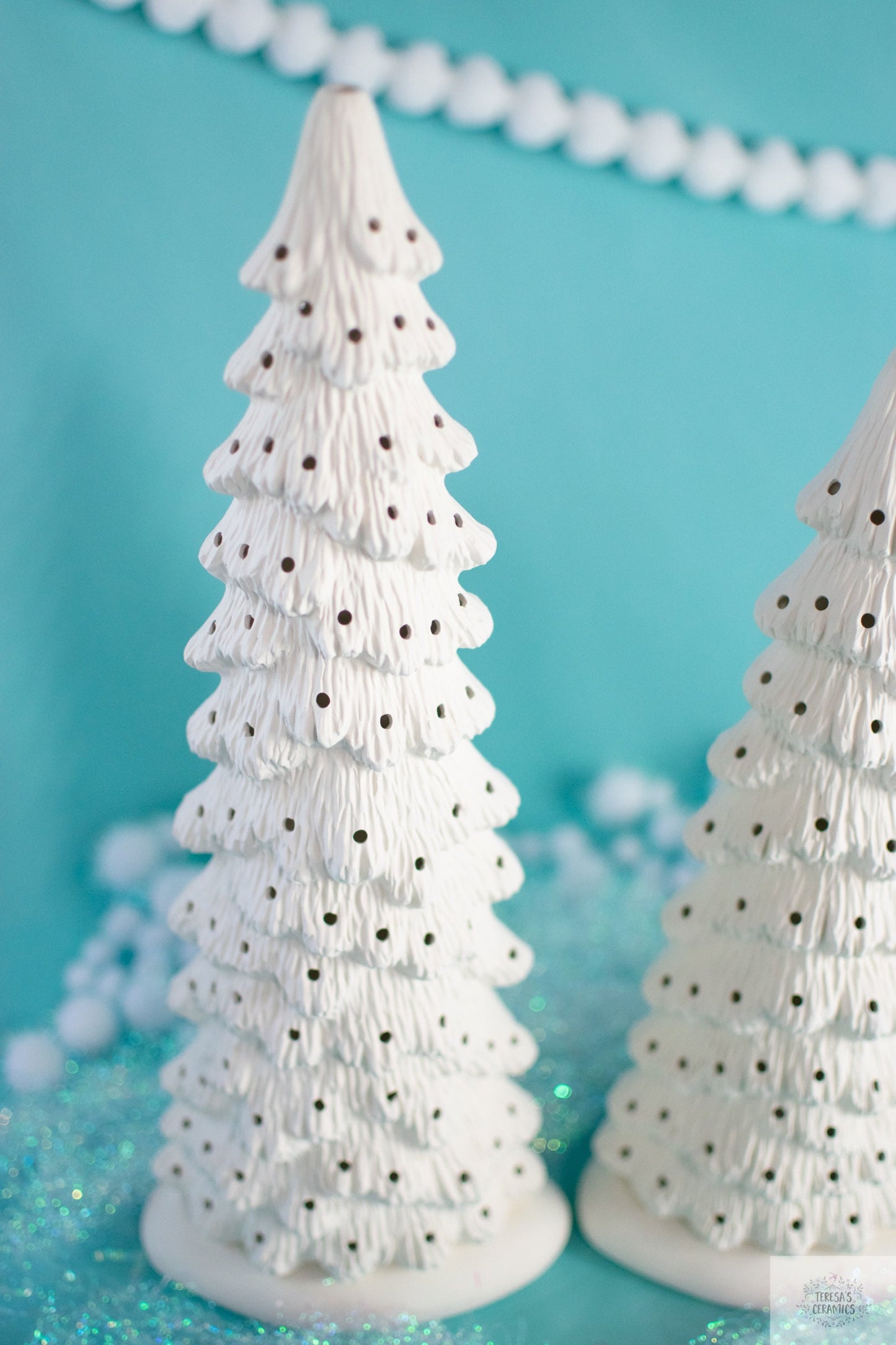 DIY Painting Kit: 5 Slim Bisque Christmas Trees - Unpainted Ceramic Xmas Decor Craft Project