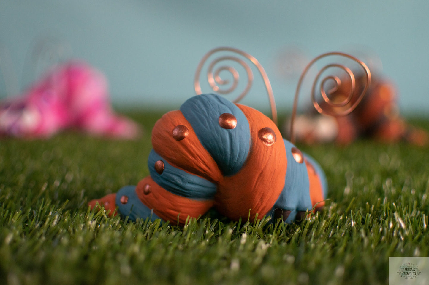 Whimsical Boho Garden Worm Sculpture: Colorful Yard Art Caterpillar Statue for Outdoor Wonderland Decor