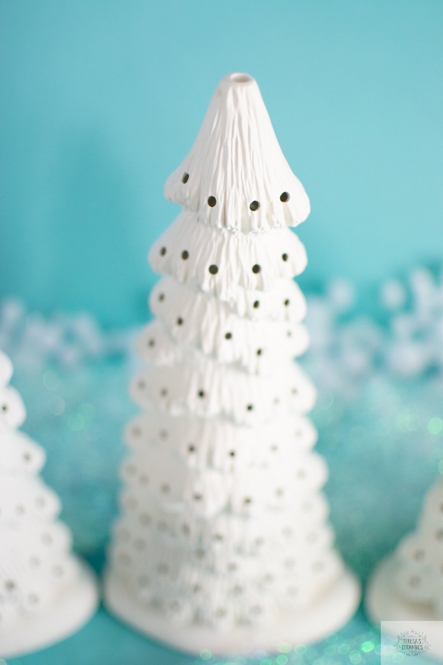 DIY Painting Kit: 5 Slim Bisque Christmas Trees - Unpainted Ceramic Xmas Decor Craft Project