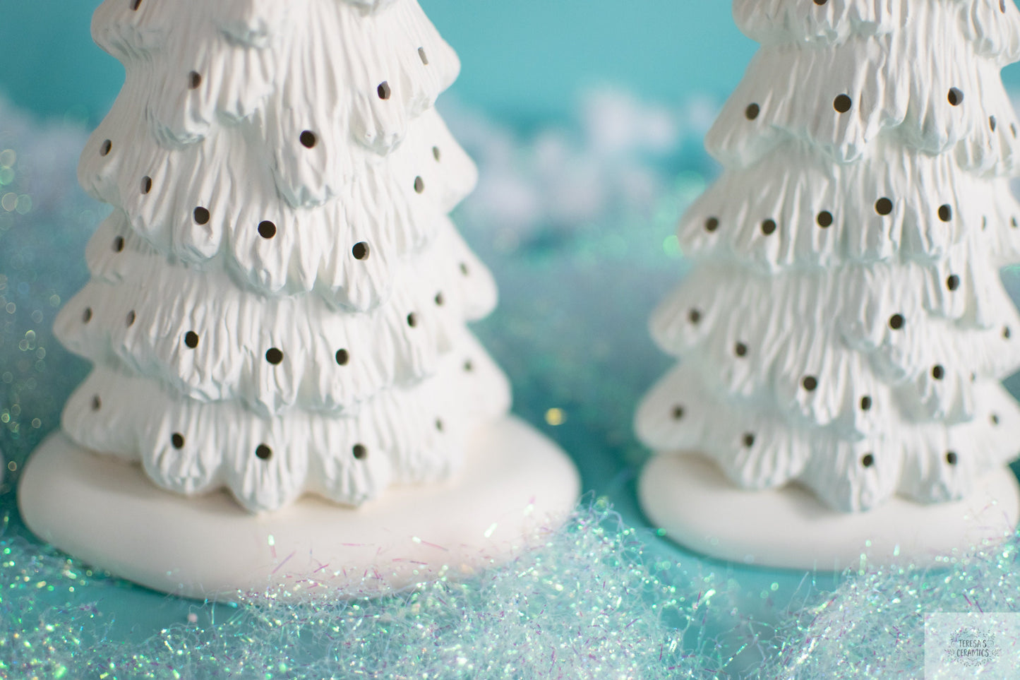 DIY Painting Kit: 5 Slim Bisque Christmas Trees - Unpainted Ceramic Xmas Decor Craft Project