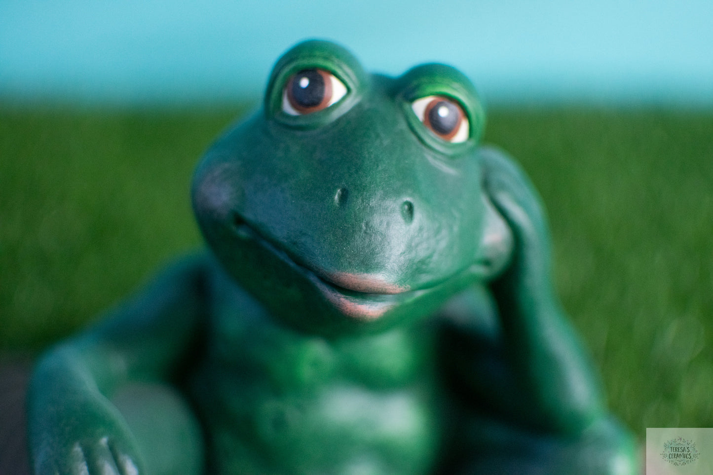 Thoughtful Garden Frog | Daydreaming Toad Statue | Frog Yard Art | Frog Garden Statue | Garden Frog Art | Handmade Garden Frog