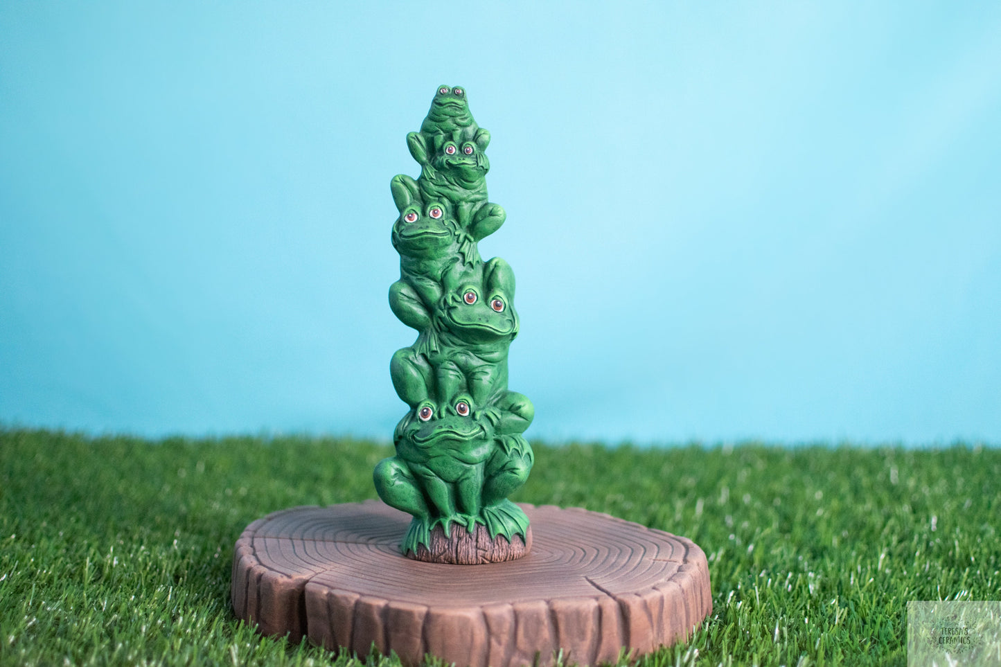 Frog Statue Stack | Frog Family Statue | Garden Frog Art | Handmade Ceramic Frog | Frog Yard Art | Frog Garden Decor - Teresa's Ceramics