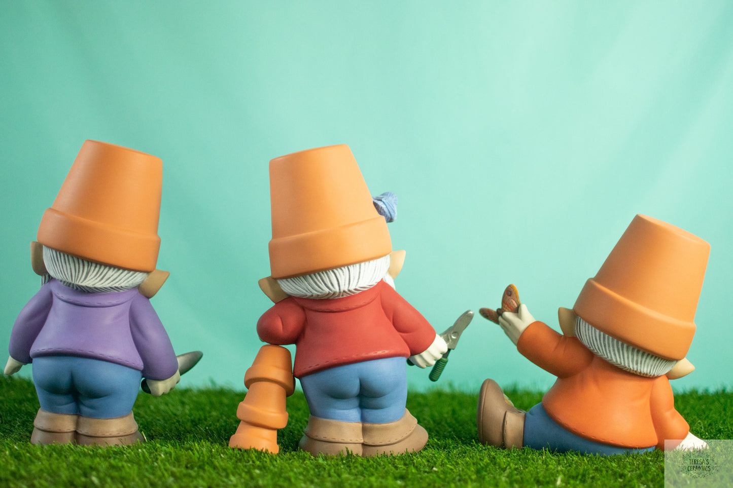Large Crockpot Gnomes | Set of Three | Garden Gnome Brothers