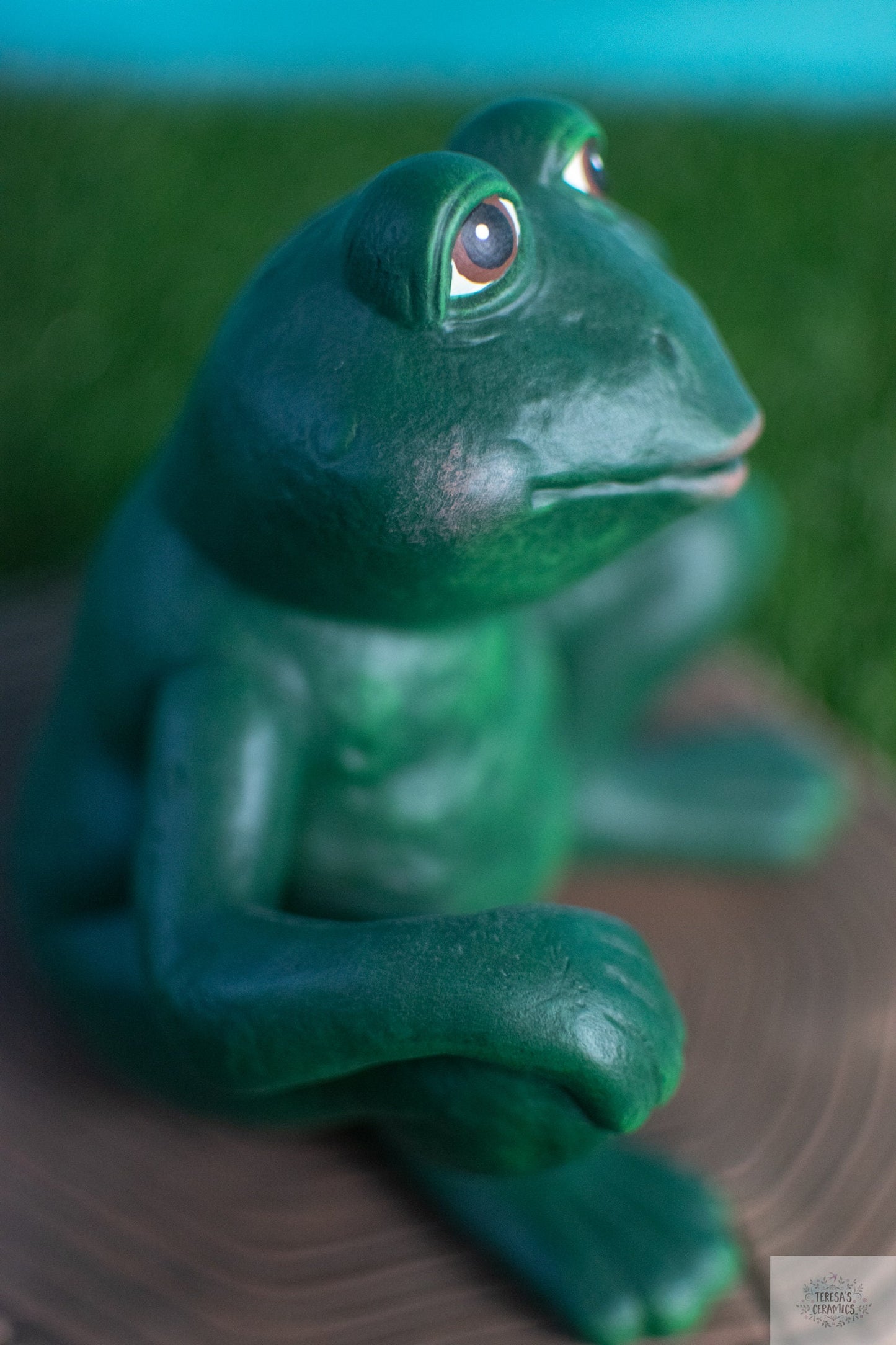 Thoughtful Garden Frog | Daydreaming Toad Statue | Frog Yard Art | Frog Garden Statue | Garden Frog Art | Handmade Garden Frog