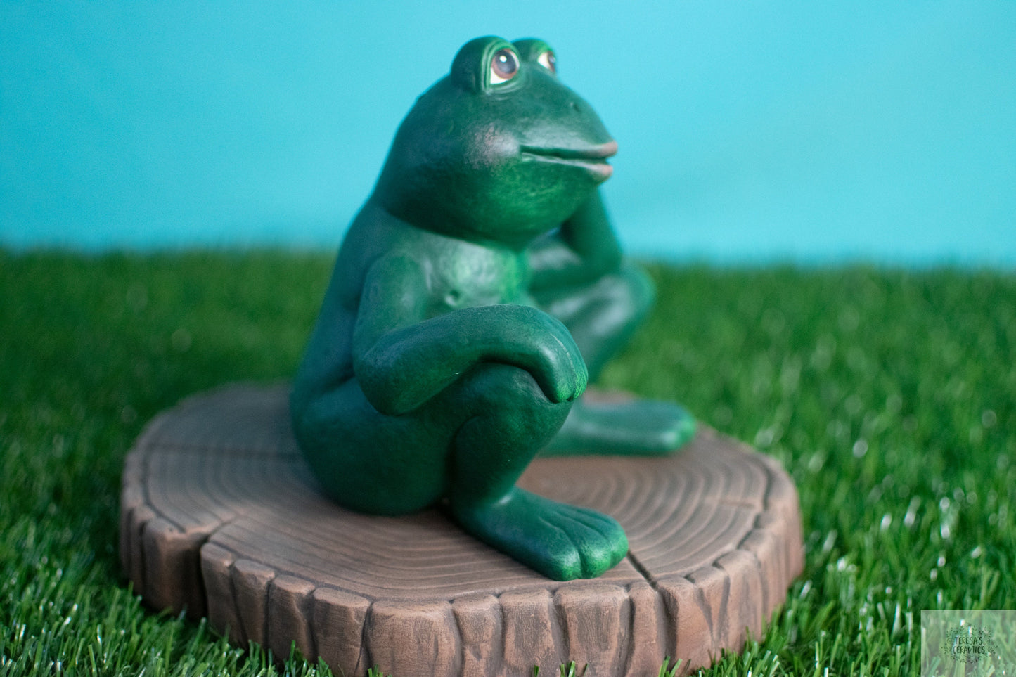 Thoughtful Garden Frog | Daydreaming Toad Statue | Frog Yard Art | Frog Garden Statue | Garden Frog Art | Handmade Garden Frog
