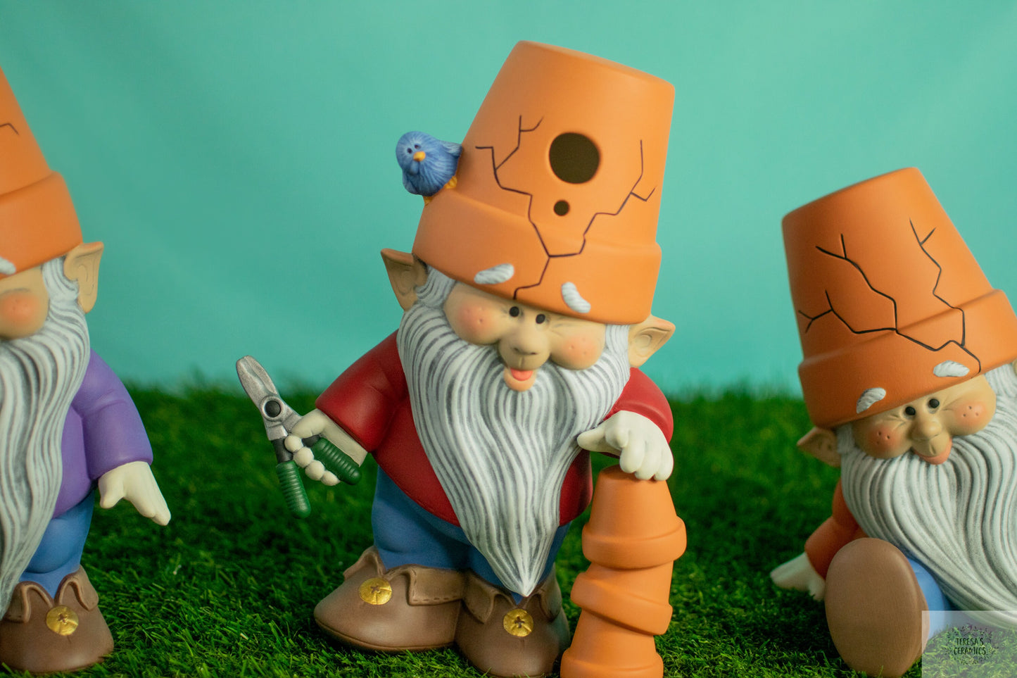 Large Crockpot Gnomes | Set of Three | Garden Gnome Brothers
