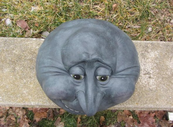 Large Garden Rock - Cute Rock Art - Outdoor Decor - Country Wedding - Garden Boulder - Housewarming gift - Shabby Chic