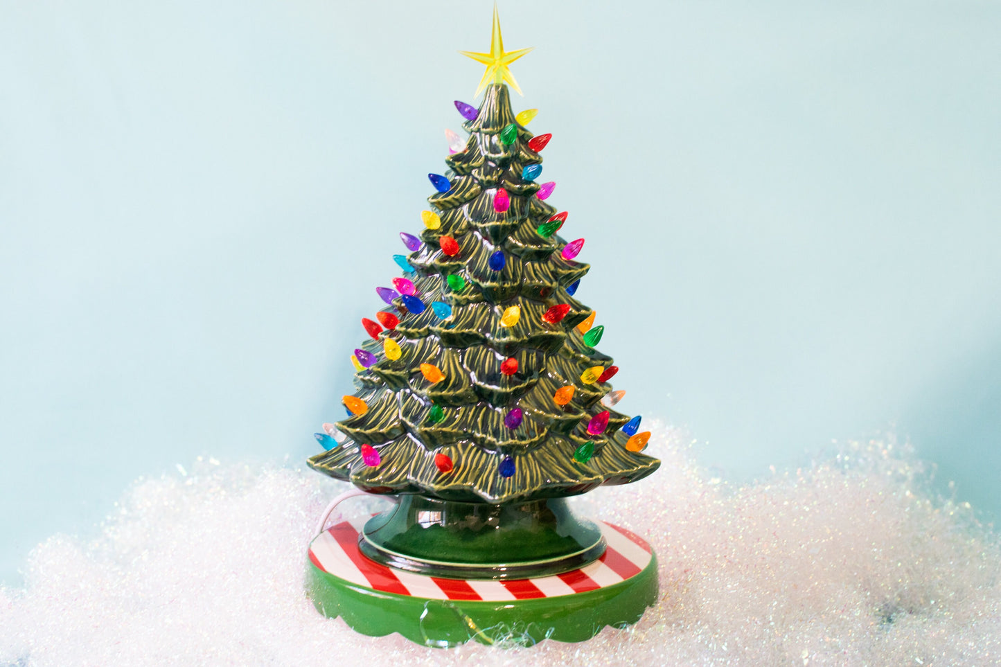 Doc Holiday Tree | Retro American Holiday | Ceramic Tree Light | Multicolored Christmas Lights - Teresa's Ceramics