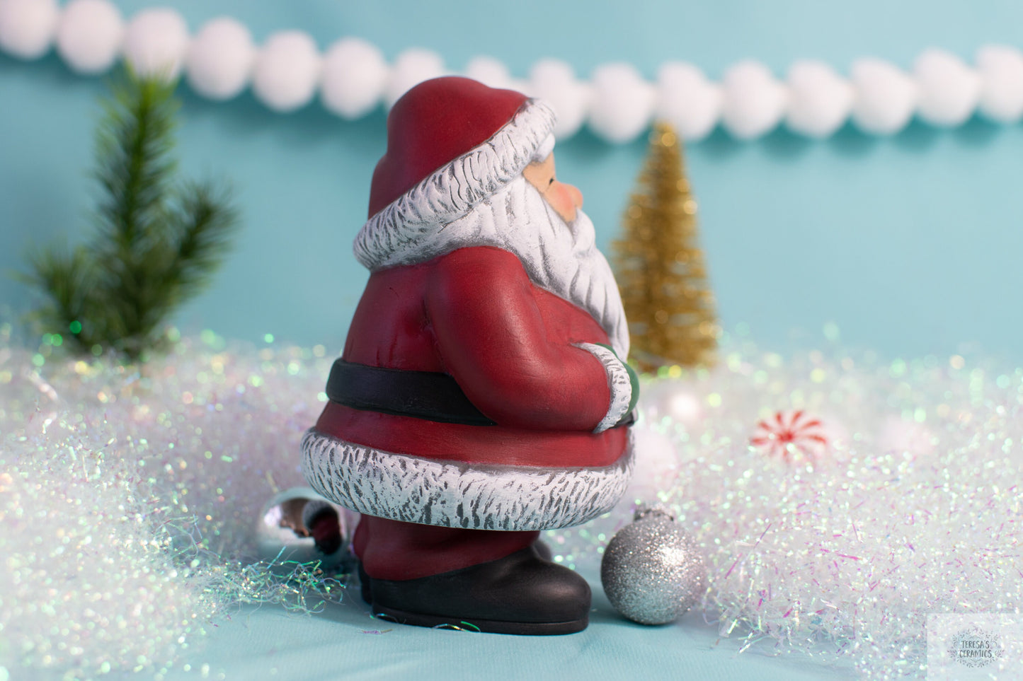 Santa Claus Bobblehead | Christmas Holiday Nodder - Teresa's Ceramics