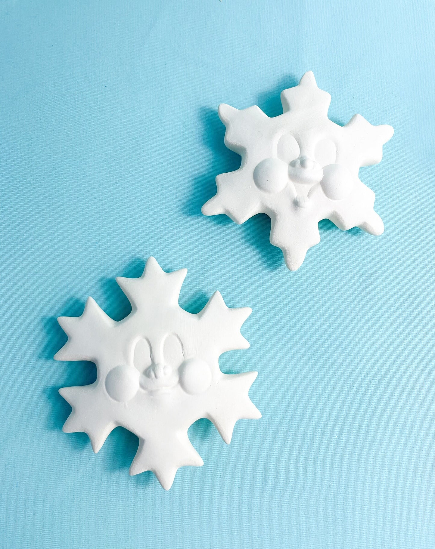 Ready To Paint | 5 Snowflake Ornaments | DIY Christmas Ornaments | Bisque Ceramic Snowflakes